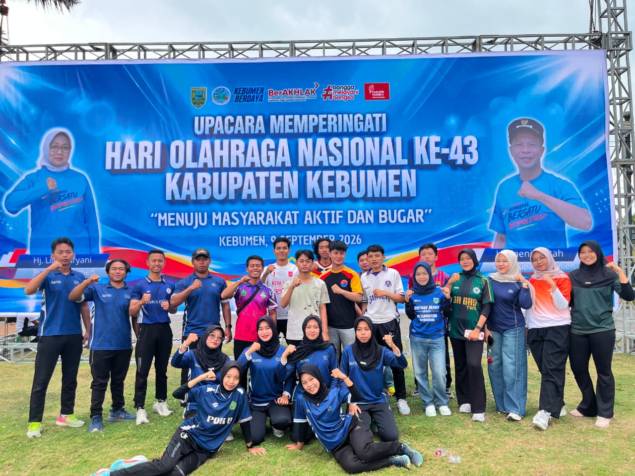 Semarak Hari Olahraga Nasional 2026, 30 Mahasiswa Pendidikan Olahraga UMNU Kebumen Ikuti Peringatan di Pendopo Kabumian