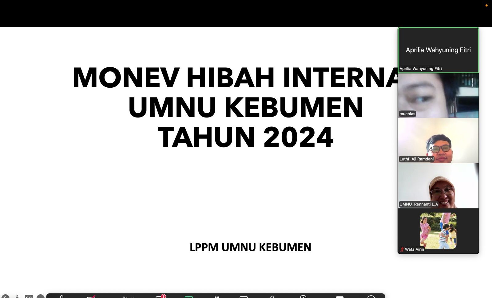 LPPM UMNU Kebumen Tegaskan Syarat Pencairan Tahap II Hibah Internal 2024 Lewat Hasil Monev