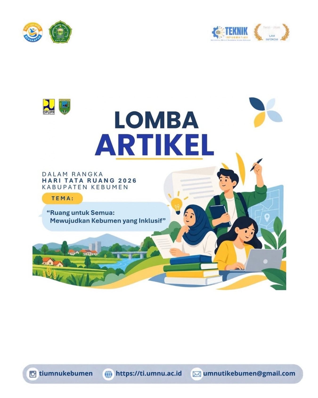 Wujudkan Kebumen Inklusif, Mahasiswa Diajak Berpartisipasi dalam Lomba Artikel HANTARU 2026!!