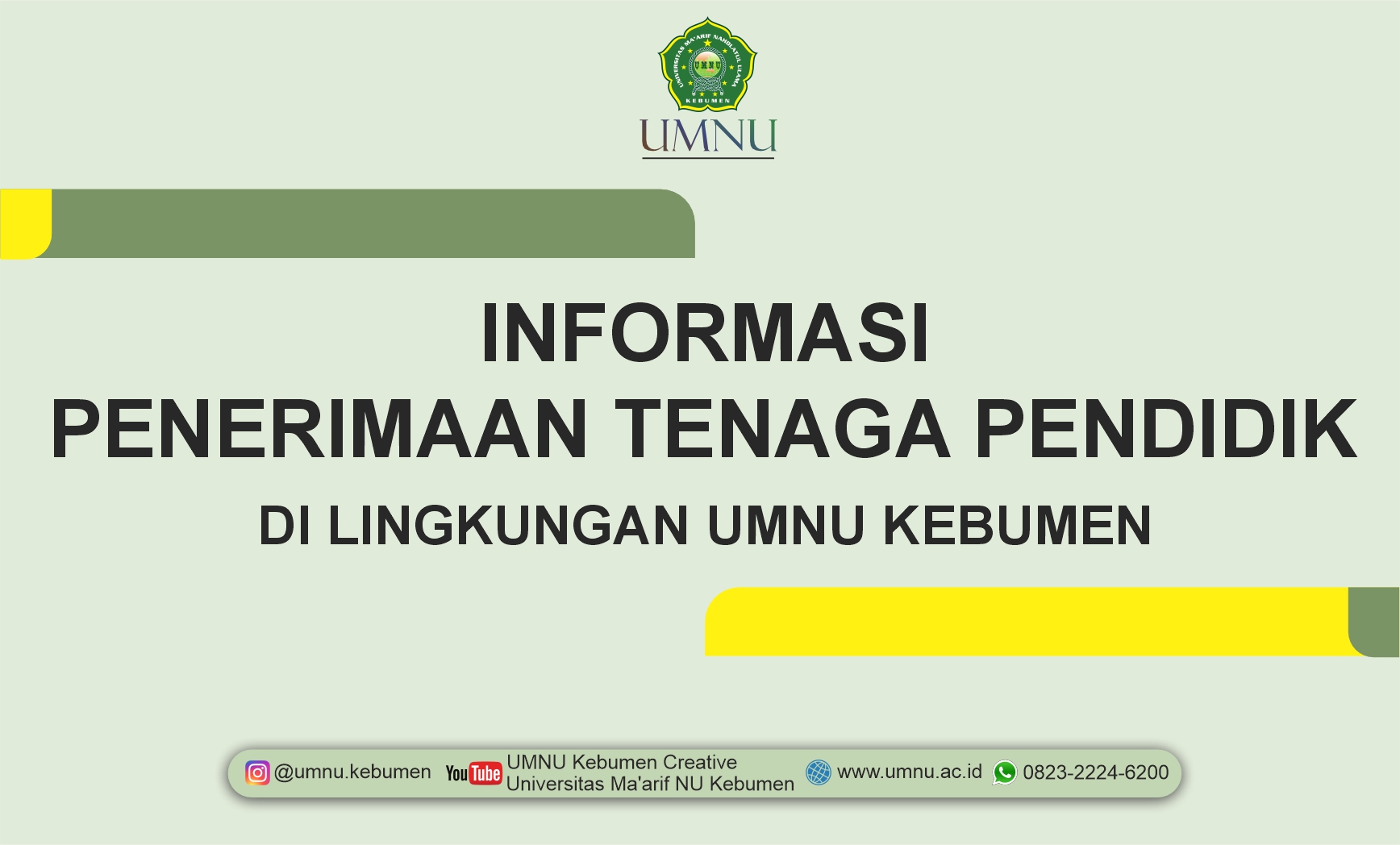 Hasil Seleksi Penerimaan Calon Dosen